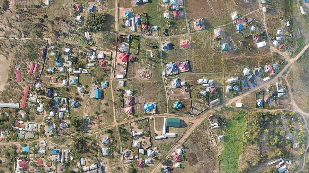Drone mapping aerial imagery of Busenga, Mwanza